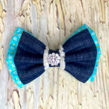 Load image into Gallery viewer, Spring and denim bow tie