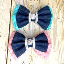 Load image into Gallery viewer, Spring and denim bow tie