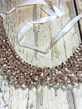 Load image into Gallery viewer, Rosegold on white tie-on collar
