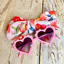 Load image into Gallery viewer, Pretty in Pink and Flowers sunnies and bow
